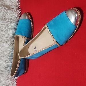 Stuart Weitzman Tipadrille Mirror-Tipped Espadrille Flat, Turquoise